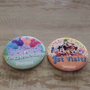 2 Pins Disneyland 1st visit & I'm Celebrating Pin